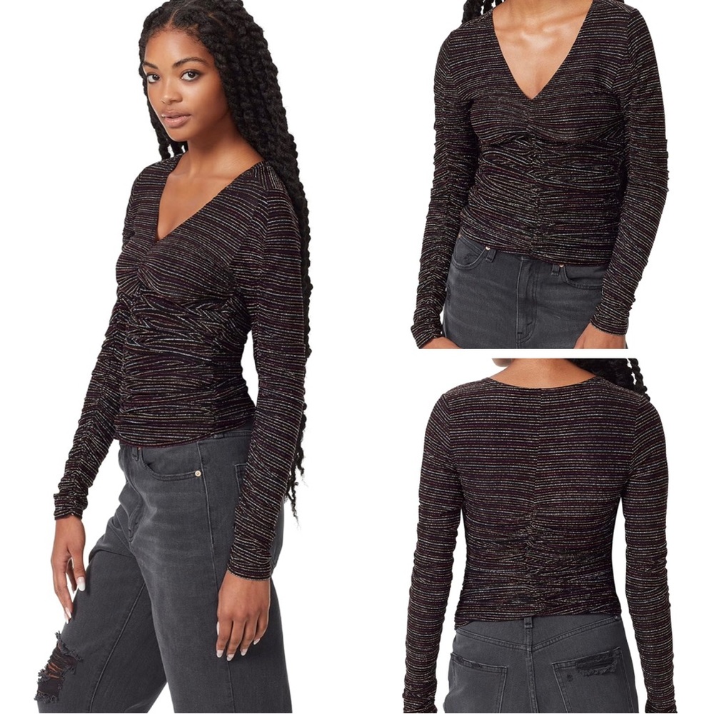 Circus NY NWT Women's Minty Allover Ruched Long Sleeve Knit Top